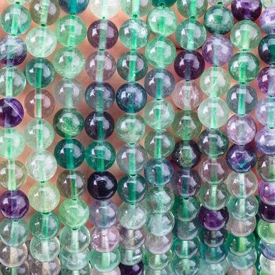 গুণ  8mm Colored Flourite Gems Bead Healing Crystal Beads For Jewelry Making কারখানা