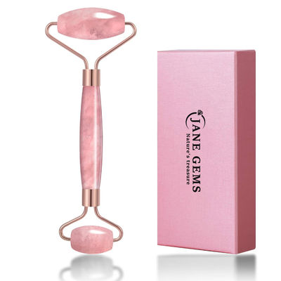 গুণ  Crystal Stone Rose Quartz Jade Roller For Facial Treatment / Eliminate Edema কারখানা