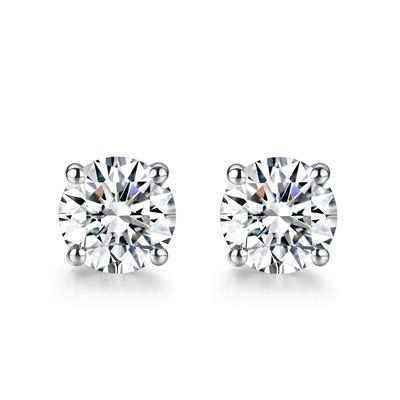 গুণ  18k Gold Moissanite Diamond Stud Earrings White Gold Support Customization কারখানা