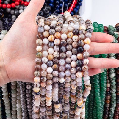 জেনুইন প্রাকৃতিক বাঁশ Agate রত্ন পাথর জন্য গয়না তৈরীর Diy ব্রেসলেট নেকলেস রিং
