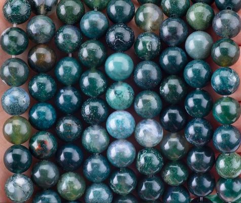 রাউন্ড মোস Agate Bead 4 মিমি রত্ন পাথর Beads জন্য DIY জুয়েলারী তৈরীর