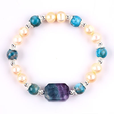 নীল Apatite Bead পাথর গোলাপী মিষ্টি জল পার্ল আঙ্গুল OEM ODM