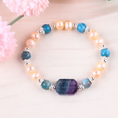 নীল Apatite Bead পাথর গোলাপী মিষ্টি জল পার্ল আঙ্গুল OEM ODM