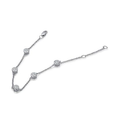 স্পার্কলিং উচ্চ 925 স্টার্লিং সিলভার Moissanite ডায়মন্ড ব্রেসলেট নারী