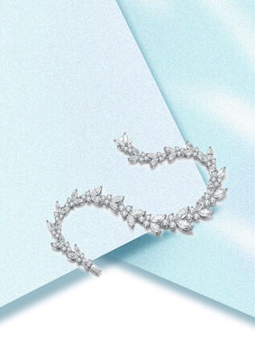 18K সোনার গম কান Moissanite টেনিস ব্রেসলেট জন্য প্রবৃত্তি