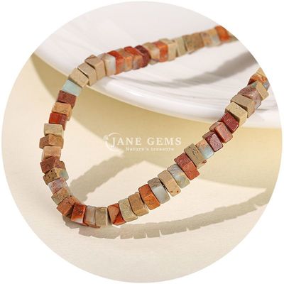 পাইকারি প্রাকৃতিক Jade লস মণির বাস্তব সাদা Opal লস মণির বর্গক্ষেত্র স্লাইস আকৃতি লস মণির স্পেসার জন্য DIY গয়না