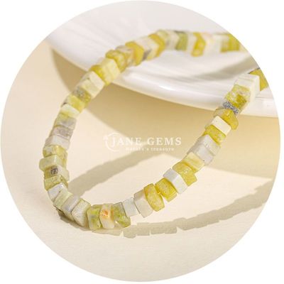 পাইকারি প্রাকৃতিক Jade লস মণির বাস্তব সাদা Opal লস মণির বর্গক্ষেত্র স্লাইস আকৃতি লস মণির স্পেসার জন্য DIY গয়না