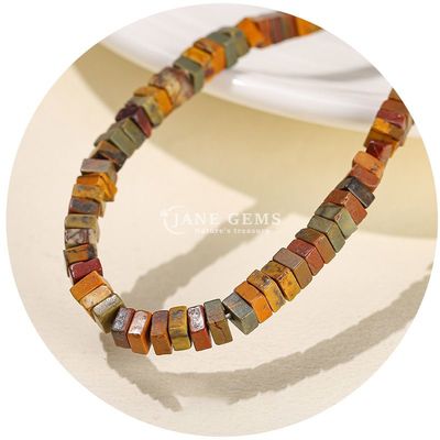 পাইকারি প্রাকৃতিক Jade লস মণির বাস্তব সাদা Opal লস মণির বর্গক্ষেত্র স্লাইস আকৃতি লস মণির স্পেসার জন্য DIY গয়না