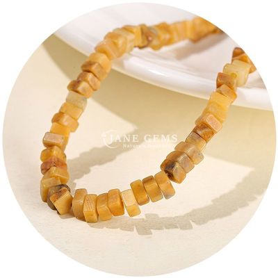 পাইকারি প্রাকৃতিক Jade লস মণির বাস্তব সাদা Opal লস মণির বর্গক্ষেত্র স্লাইস আকৃতি লস মণির স্পেসার জন্য DIY গয়না
