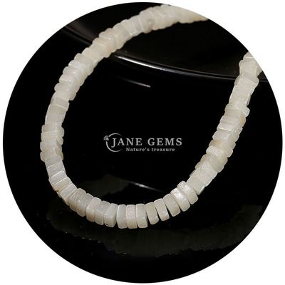 পাইকারি প্রাকৃতিক Jade লস মণির বাস্তব সাদা Opal লস মণির বর্গক্ষেত্র স্লাইস আকৃতি লস মণির স্পেসার জন্য DIY গয়না