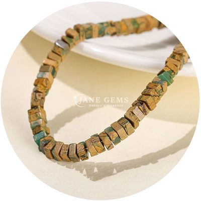 পাইকারি প্রাকৃতিক Jade লস মণির বাস্তব সাদা Opal লস মণির বর্গক্ষেত্র স্লাইস আকৃতি লস মণির স্পেসার জন্য DIY গয়না