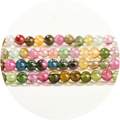 পাইকারি NATURAL GEMSTONE রাউন্ড লস মণির 8MM MULTICOLOR TOURMALINE LOOSE মণির রাউন্ড Agate মণির জুয়েলারী জন্য SPACERS