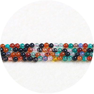 পাইকারি NATURAL GEMSTONE রাউন্ড লস মণির 8MM MULTICOLOR TOURMALINE LOOSE মণির রাউন্ড Agate মণির জুয়েলারী জন্য SPACERS