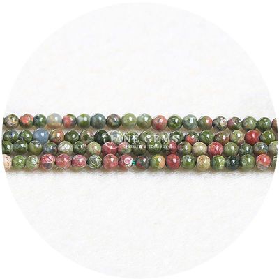 পাইকারি প্রাকৃতিক রত্নশিলা 8mm Rhodolite Loose Beads বৃত্তাকার Multicolor Tourmaline Beads জুয়েলারী জন্য স্পেসার
