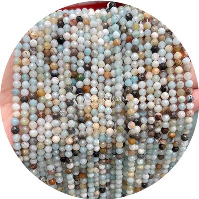 রত্নপাথর বৃত্তাকার faceted কাটিয়া প্রাকৃতিক পাথর মণির স্ট্র্যান্ড কোয়ার্টজ হস্তনির্মিত গয়না তৈরির জন্য