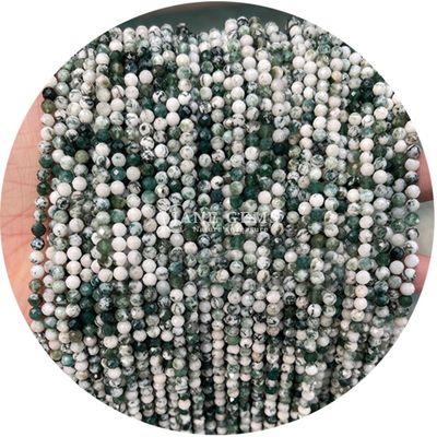 রত্নপাথর বৃত্তাকার faceted কাটিয়া প্রাকৃতিক পাথর মণির স্ট্র্যান্ড কোয়ার্টজ হস্তনির্মিত গয়না তৈরির জন্য