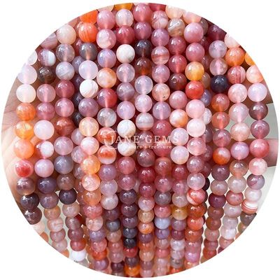 প্রাকৃতিক গোলাকার মসৃণ মিশ্রণ Agate Loose Beads Strand For DIY Jewelry & Crafts Makin