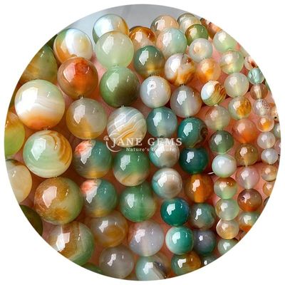প্রাকৃতিক Agates পাথর মুক্তা মসৃণ বৃত্তাকার আলগা স্পেসার মুক্তা জুয়েলারী জন্য তৈরি DIY কব্জি