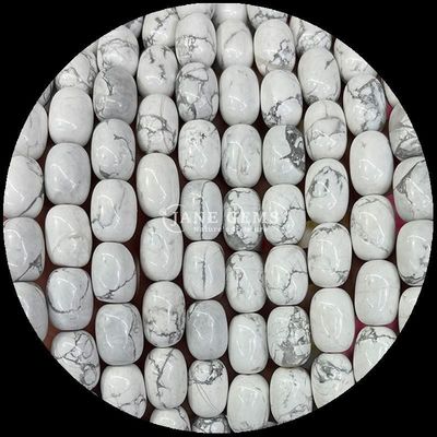 রত্ন পাথর Howlite Opalite প্রাকৃতিক স্ফটিক রত্ন পাথর ব্যারেল আকৃতি অলঙ্কার তৈরির জন্য loose bead strands