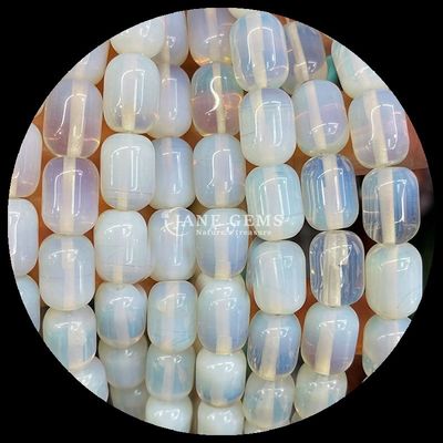 রত্ন পাথর Howlite Opalite প্রাকৃতিক স্ফটিক রত্ন পাথর ব্যারেল আকৃতি অলঙ্কার তৈরির জন্য loose bead strands