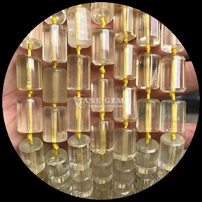 রত্ন পাথর প্রাকৃতিক স্ফটিক Apatite Rhodonite রত্নপাথর মুখোমুখি সিলিন্ডার আকৃতি লস পাথর স্ট্র্যান্ড জুয়েলারী তৈরির জন্য