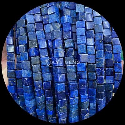 কিউব স্কোয়ার আকৃতি হাউলাইট ল্যাপিস লাজুলি DIY জুয়েলারী তৈরির জন্য লস মণির স্ট্র্যান্ডস