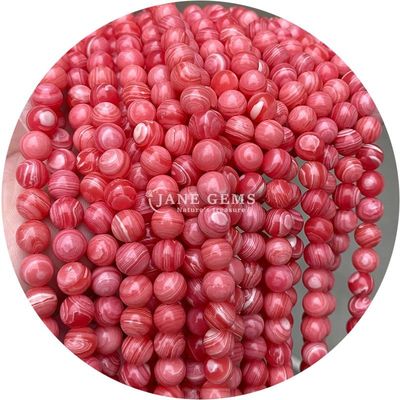 প্রাকৃতিক কালো স্ট্রিপ রোডোক্রোসাইট গয়না তৈরির জন্য রত্ন পাথর