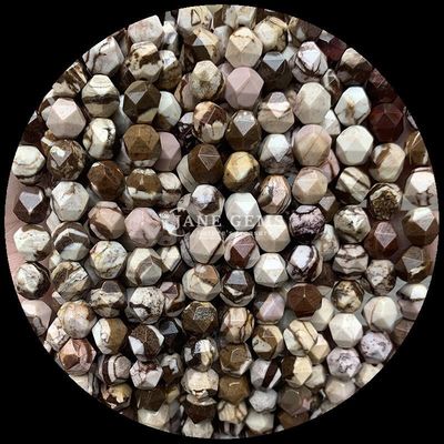 DIY গয়না জন্য faceted মাল্টি রঙিন Howlite মানচিত্র পাথর লস স্ট্র্যান্ড রত্ন পাথর মণির
