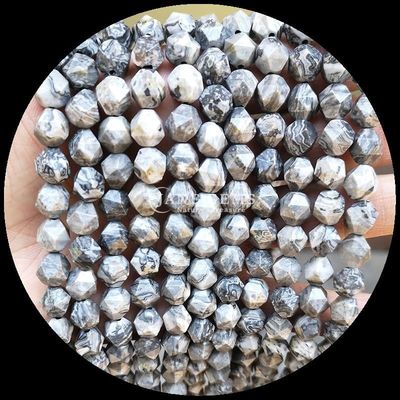 DIY গয়না জন্য faceted মাল্টি রঙিন Howlite মানচিত্র পাথর লস স্ট্র্যান্ড রত্ন পাথর মণির
