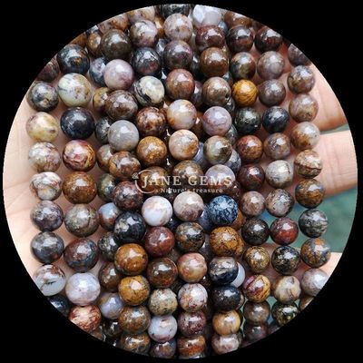 গয়না তৈরির জন্য পোলিশ গোলাকার রত্ন DIY মুক্তা লাপিস লাজুলি মালাচাইট ট্যুরমালিন লস স্ট্র্যান্ডস
