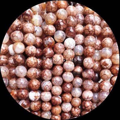 প্রাকৃতিক রত্ন মণির বৃত্তাকার কাটা ফায়ার Agate ফ্রিজ মণির স্ট্র্যান্ডস জন্য মণির পোশাক প্রসাধন তৈরি