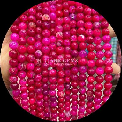 প্রাকৃতিক রত্ন মণির বৃত্তাকার কাটা ফায়ার Agate ফ্রিজ মণির স্ট্র্যান্ডস জন্য মণির পোশাক প্রসাধন তৈরি