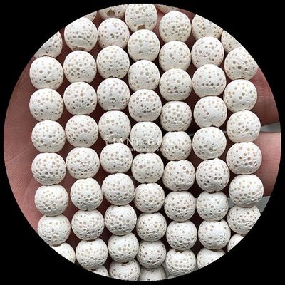 DIY প্রাকৃতিক রত্ন দিয়ে গয়না তৈরি করুন মুক্তা বৃত্তাকার আকৃতি নিরাময় রত্ন রঙিন লাভা পাথর উপহারের জন্য লস মুক্তা স্ট্র্যান্ডস